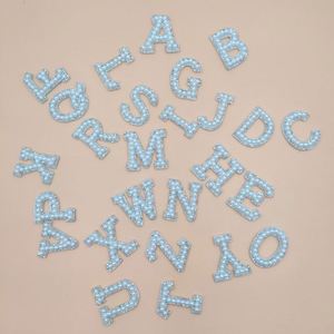 Patchs de lettres thermocollants DIY en perles et strass, patchs de lettres de l'alphabet en perles pour chapeau - Product Image 5