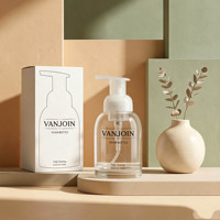Bouteille vide en verre avec pompe à mousse 250 ml, base épaisse, pour savon liquide, bouteille à mousse personnalisée pour lavage des mains, savon corporel, désinfectant ménager