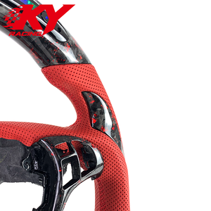 Volant de course personnalisé en fibre de carbone forgée rouge, cuir rouge et LED, adapté aux Acura TL TLX TSX MDX ZDX RDX ILX - Product Image 3