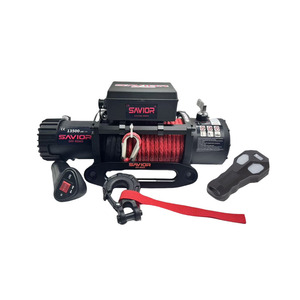 Treuil électrique automatique robuste pour camions de pompiers tout-terrain de 9 500 lb avec câble synthétique pour remorque - Product Image 1