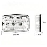 Feu de signalisation à grille LED 54W, montage latéral, boîtier en alliage d'aluminium, clignotant d'urgence multicolore pour camion, IP65