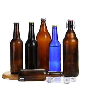 High Quality Empty Amber Green Clear Beer Bottles with crown cap 330 ml 12 oz Transparent glass Bottle