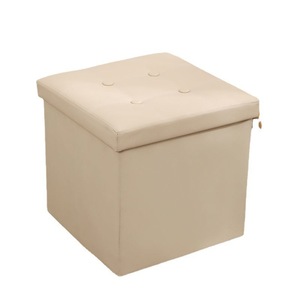 Tabouret de rangement pliable avec couvercle, pouf multifonctionnel pour chambre et salon, siège et boîte de rangement - Product Image 5