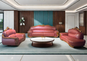 โซฟาหนังวัวแท้ชั้นหนึ่งสไตล์จีนสมัยใหม่ ชุดโซฟาหนังยูจินวูด วิลล่าหรูหรา โซฟาไม้เนื้อแข็งหุ้มหนัง - Product Image 5