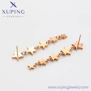A00769732 Xuping ювелирные изделия Элегантные Изысканные длинные серьги из нержавеющей стали в виде звезды из розового золота