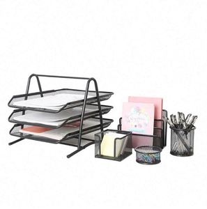 Juego de Organizadores de Escritorio de Malla Metálica, Juego de Suministros de Oficina, Organizador de Escritorio Metálico - Product Image 6