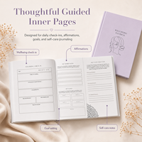 Carnet de bien-être personnalisé à couverture rigide, motif lavande, pages de journalisation d'humeur, de gratitude et de soins personnels, marque privée OEM