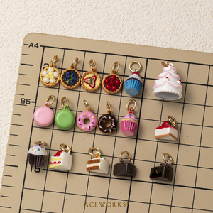 Petite Patisserie Gallery | 18K Gold Plated Brass Enamel Cake <b>Macaron</b> Donut Tart Charm Sweet Dessert Pendant for Jewelry Making - Product Image 6