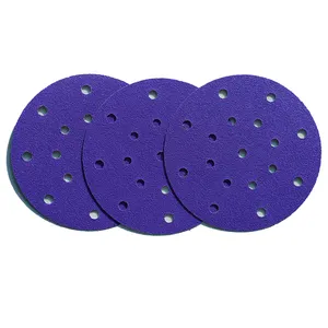 Purple Sandpaper ceramic Abrasive Automotive Sanding Disc Porous sand paper for timber floor sanding machine