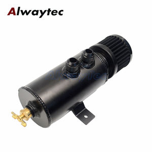 750 मिली ऑटो एन 10 एल्यूमीनियम तेल कैच जुड़वां पोर्ट टैंक जलाशय ब्रेक फिल्टर टैंक ईंधन लाइन फिटिंग नायलॉन ब्रेडेड नली के साथ - Product Image 4