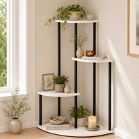 Meuble d'angle transfrontalier, support triangulaire pour plantes, étagère de rangement à quatre niveaux sur pied pour salon