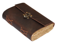 Handgemachtes Vintage echtes Leder gebundenes Tagebuch Notizbuch für Männer Frauen Deckle Edge Papier mit antikem Messing C Lock Flap On Cover