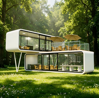 Cabine de bureau préfabriquée moderne de 20 pieds ou 40 pieds, studio de jardin modulaire insonorisé, mini-maison à ossature métallique, espace de travail