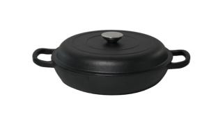 Diseño de tendencia, <span class=keywords><strong>cazuela</strong></span> aislada de hierro fundido de 30cm, olla redonda grande y poco profunda de fabricantes de fábrica - Product Image 6