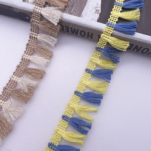 Decorazione per <span class=keywords><strong>tenda</strong></span> da esterno di moda 3cm con nappa in pizzo a due colori cuscino per la casa in tessuto con nappe pendenti orecchio pizzo rosso - Product Image 4