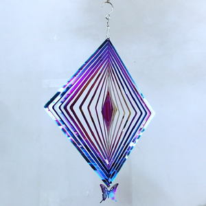 <span class=keywords><strong>Prix</strong></span> d'usine, moulin à vent 3D en acier inoxydable moderne fait à la main, coloré, de 12 pouces, en tôle métallique rotative, pendentif de <span class=keywords><strong>jardin</strong></span> - Product Image 5