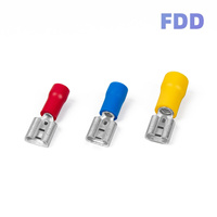 Connecteurs rapides isolés en cuivre bleu FDD, surface étamée, connecteurs de câble à embout en forme de spatule, bornes à sertir électriques
