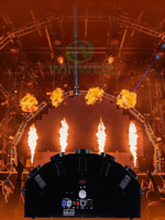 Effet de scène DMX, discothèque, DJ, effet spécial, feu coloré, équipement d'éclairage audio professionnel, machine à flammes triple voie