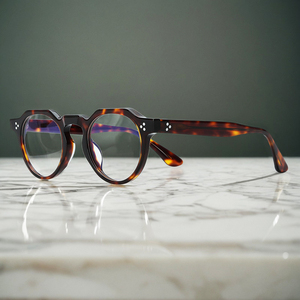 Trung Quốc thâm quyến nhà máy bán sỉ retro màu xanh ghép Vòng khung Chất lượng cao Acetate quang gọng kính - Product Image 2