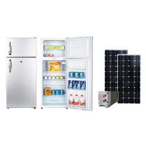 Doppeltür iger Solar kühlschrank 6,35 Cu.ft 12V/24V DC Silber Solar kühlschrank