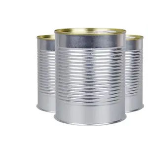 Customized Vacuum-Packed Metal Tin Cans With Stiffening Line Wholesale Food Storage Tin Cans With Airtight Metal Easy Open Lid