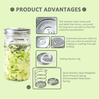 Tapas de acero inoxidable de 86 mm para tarros de fermentación con espirales para encurtidos