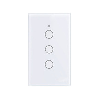 Interrupteur mural intelligent WiFi Tuya édition US avec indicateur LED, compatible Alexa, télécommande RF433, 10A max, commande vocale, PC électrique
