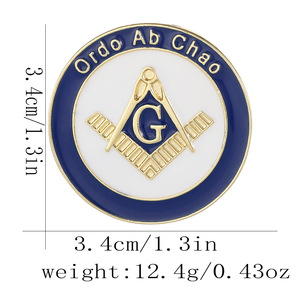 WOWEI moda personalizada Freemason AG símbolo masónico Metal Aleación de Zinc broche solapa esmalte Pin insignia accesorios para recuerdo - Product Image 5