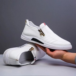 Nuevo estilo para caminar, zapatos informales, <span class=keywords><strong>zapatillas</strong></span> para correr, cremallera, deslizamiento en cómodos zapatos de cuero para hombres - Product Image 6