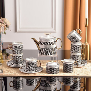 Service à thé en porcelaine fine de luxe, 15 pièces, pour le thé de l'après-midi, théière, tasses et soucoupes, ensemble à café - Product Image 2