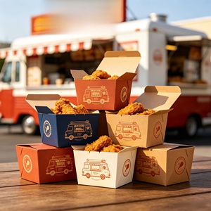 Emballage personnalisé en gros pour la restauration rapide, emballage à emporter pour les nuggets KFC, les ailes de poulet frites, les boîtes d'emballage pour le poulet frit - Product Image 5