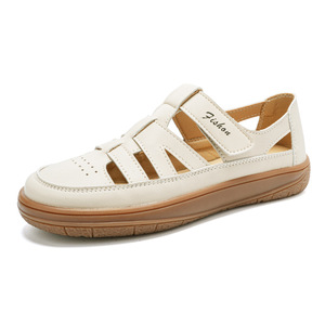 Thick-soled Women's Shoes Breathable Hollow Ladies Roman <strong>Sandals</strong> Cowhide Sole Mom <strong>Closed</strong>-<strong>toe</strong> <strong>Sandals</strong> - Product Image 5