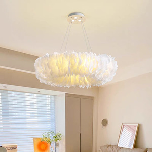 <span class=keywords><strong>Lustre</strong></span> nordique moderne en plumes de lumière pendante haut de gamme salon restaurant villa de luxe salon <span class=keywords><strong>lustre</strong></span> en plumes de soie - Product Image 2