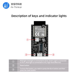 Ai-Thinker NEW Ai-WB2-32S-Kit ชุดพัฒนาบอร์ด WiFi+ 5.0 บนชิป BL602 / แผงวงจรพิมพ์พร้อมเสาอากาศ ช่องต่อ Type-C - Product Image 5