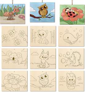 DIY 玩具用胶合板绘画套件 - 未完成的木制工艺品，带有定制的儿童着色活动 - Product Image 3