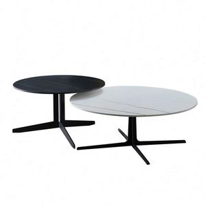 Thông tư phong cách màu đen kim loại thân cây đứng thiêu kết Đá kim loại cơ sở 103-c9113 Đá Cẩm Thạch Đầu Bàn cà phê - Product Image 1