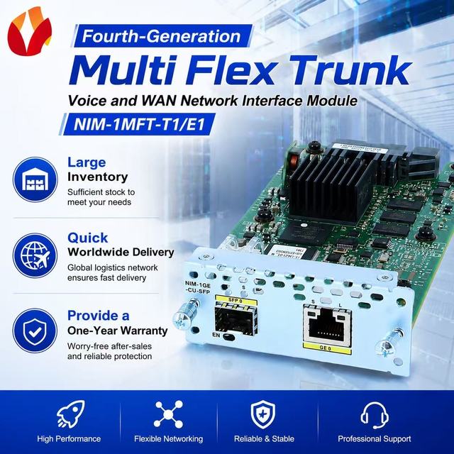For Fourth-Generation Multi Flex Trunk Voice and WAN Network Interface Module NIM-1MFT-T1/E1 1 Year Warranty in Stock