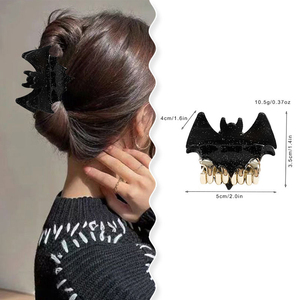 Pinzas para el Cabello con Forma <span class=keywords><strong>de</strong></span> Alas <span class=keywords><strong>de</strong></span> Murciélago Góticas <span class=keywords><strong>de</strong></span> <span class=keywords><strong>Halloween</strong></span>, Accesorios Pequeños <span class=keywords><strong>de</strong></span> Metal con Brillantina para el Cabello para Mujeres - Product Image 3