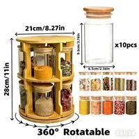 Customized Free Assemble Sturdy Wood Rotatable Double-Layer Food Grade Hand Wash Only Shelf Seasoning Rack Spice Rack Organizer