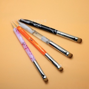 Pincel de uñas de doble punta con mango de acrílico, diseño de diamante francés, ¡Gran oferta para venta al por mayor directa de fábrica para comercio exterior! - Product Image 2