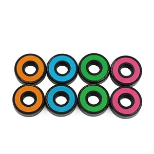 Roulements à billes pour skateboard et trottinette en acier chromé noir de qualité professionnelle personnalisés 608RS ABEC-9, étanches, durables, haute vitesse, pour patinage en ligne - Product Image 4