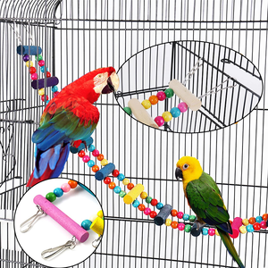Jouets écologiques modernes pour perroquets, balançoire de cage, perchoir, jouets à mâcher pour perroquets, ensemble combiné de jouets éducatifs pour oiseaux - Product Image 5