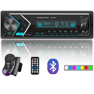 Stereo Mobil Din Tunggal dengan Bluetooth Ganda, Penerima Audio Mobil Radio FM Port USB Ganda Panggilan Bebas Genggam Pemutar MP3