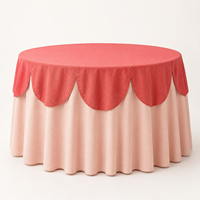 Nappe de table ronde festonnée personnalisée en gros pour mariage, baby shower, décoration de fête en extérieur