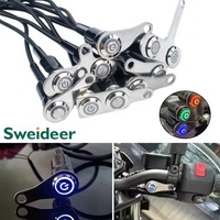 Réglable 12V 24V étanche LED moto guidon klaxon bouton commutateurs auto retour véhicule électrique projecteur