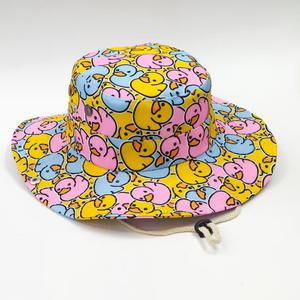 Chapeau bob d'été à large bord avec cordon coupe-vent, imprimé numérique tendance, motif canard jaune, chapeau de soleil pour activités de plein air, randonnée, <span class=keywords><strong>camping</strong></span>, pêche - Product Image 4