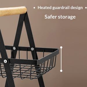 <span class=keywords><strong>Cesta</strong></span> de drenaje de alambre metálico HUOLI Factory Outlet, estante de almacenamiento multifuncional para cocina, <span class=keywords><strong>cesta</strong></span> de almacenamiento de <span class=keywords><strong>rejilla</strong></span> hueca de tres capas - Product Image 3