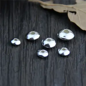 925 Sterling Silver Bạc 4Mm 5Mm 6Mm 7Mm Flat Vòng Bánh Xe Spacer Beads Đối Với Trang Sức Làm