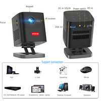 Mini projecteur portable Android LED personnalisé avec batterie rechargeable de 7800 mAh, résolution 4K, haut-parleurs intégrés