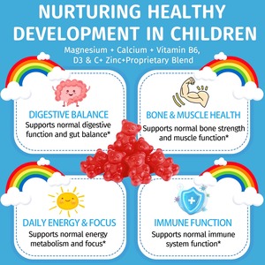 Gummies Détox pour Enfants au Zéolite, Marque Privée OEM ODM, 9-en-1 Oméga-3 Magnésium Sureau Vitamine D3 C B12 Zinc Sans Sucre pour Enfants - Product Image 3